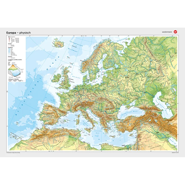 Westermann Posterkarte Europa, physisch | 502011/F